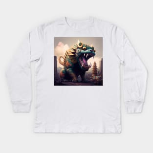 Catzilla ancestral Kids Long Sleeve T-Shirt